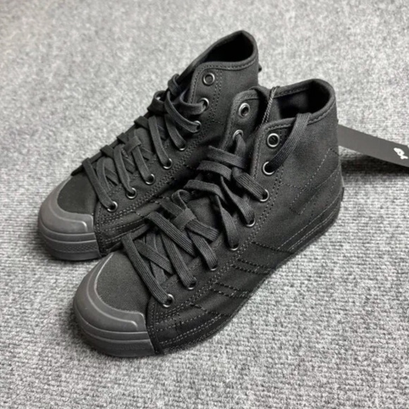NEW Y-3 Nizza Hi Sneakers Black Textile Unisex US Men's 4.5 Women's 5.5 JP 225 - Picture 1 of 11